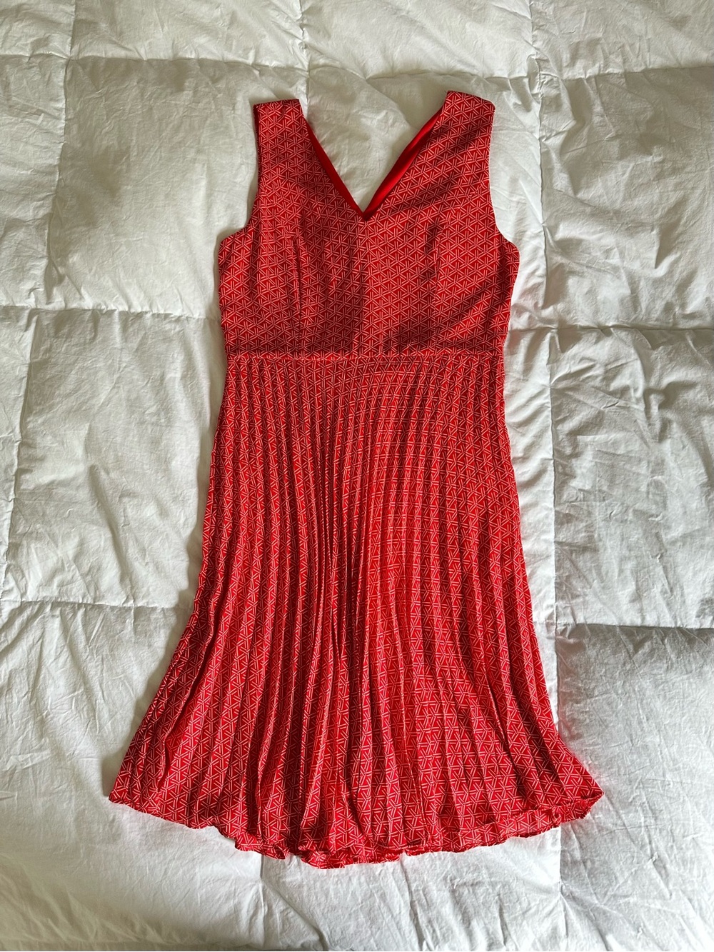 Banana Republic Bright Red V-Neck Dress